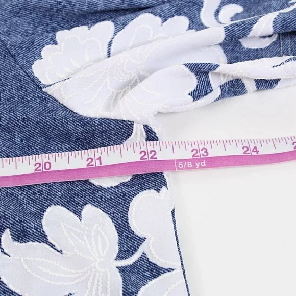 Amana Blue White Blouse P2P 22" - Picture 6 of 7